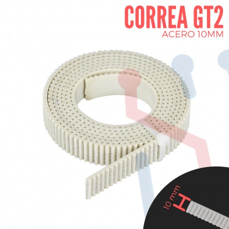 Correa GT2 Acero 10mm X Metro