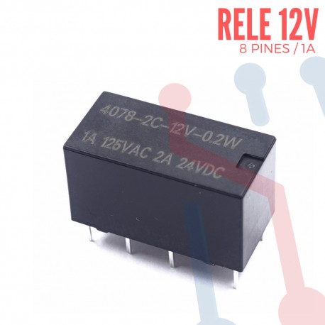 Relé de Ensamble 12V 8pines 1A