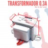 Transformador 9VAC-0-9VAC 300mA (EI503)