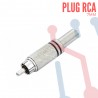 Plug RCA Metálico Negro Plata para Cable 7mm