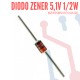 Diodo Zener 5,1V 1/2W (BZX55B5V1)