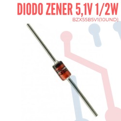 Diodo Zener 5,1V 1/2W (BZX55B5V1) (10 Pcs)