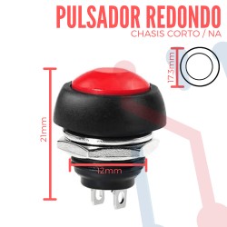 Pulsador Rojo Chasis Corto NA