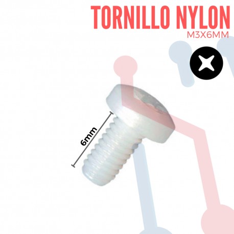 Tornillo Nylon Cabeza Redonda 6mm