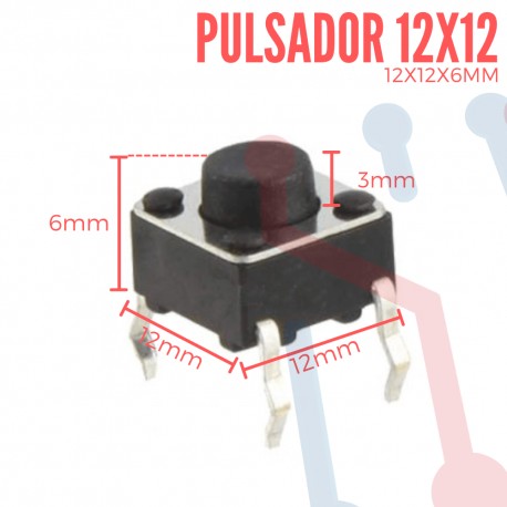 Pulsador 12x12x6mm