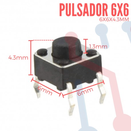 Pulsador 6x6x4.3mm