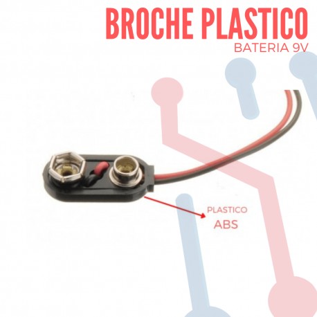 Broche Plástico para Batería 9V