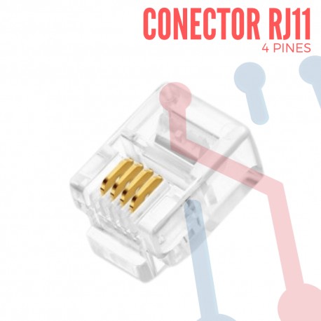 Conector RJ11 Macho 4 Pines