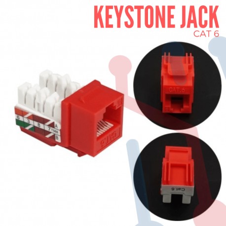 Jack Modular RJ45 CAT6 Rojo