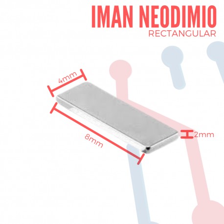 Imán Neodimio Rectangular 8x4x2mm