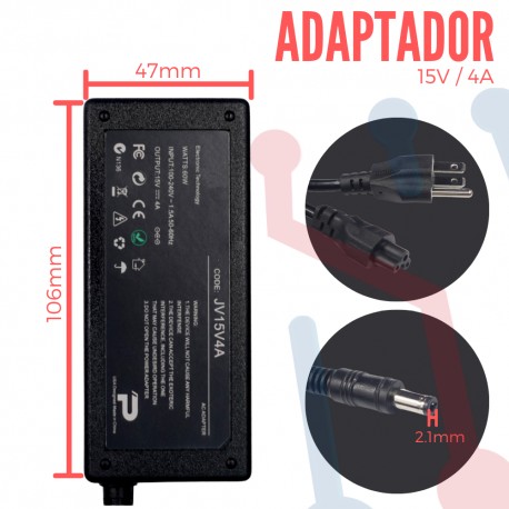 Adaptador de Voltaje 15V 4A