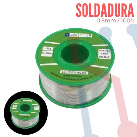 Soldadura 0.8mm 100g (Libre de Plomo)
