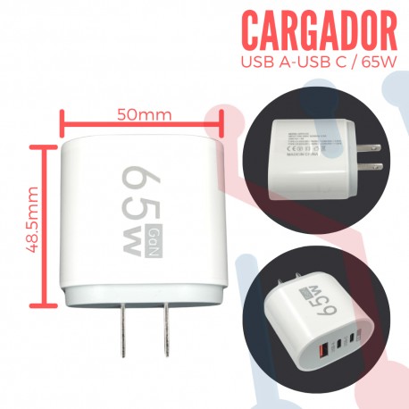 Cargador USB GaN de 65 W
