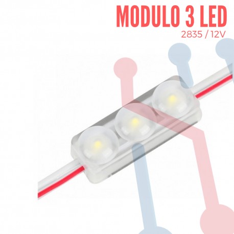 Módulo 3 Led 2835 Blanco Impermeable IP65 12VDC 0.5W