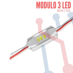 Módulo 3 Led 3014 Blanco Impermeable IP65 12VDC 0.36W