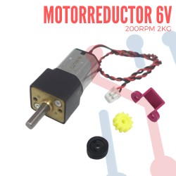kit Motorreductor 6VDC 200RPM 2Kg