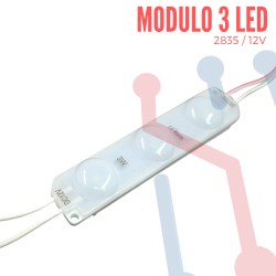 Modulo 3 Led 2835 blanco con Lupa 12V