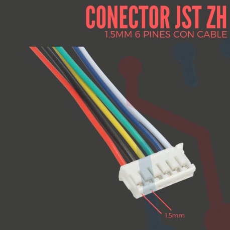 Conector JST ZH 6 Pin Hembra de 1.5mm con Cable