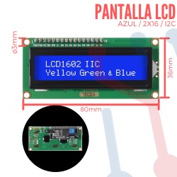 Display LCD 2X16 Backlight Azul con I2C