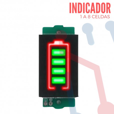 Indicador de Carga para Baterías Litio 1S a 8S