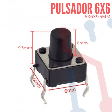Pulsador 6x6x9.5mm