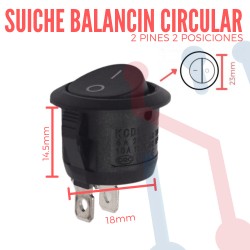 Suiche Balancin Negro 2 Pin 10A