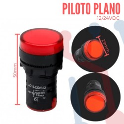 Piloto Rojo 12/24 VDC Plano