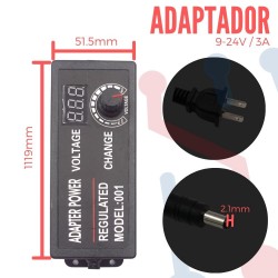 Adaptador de Voltaje Ajustable 9-24V 3A