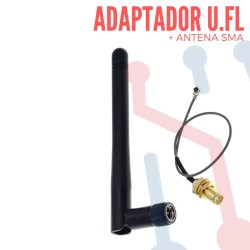 Adaptador UFL-SMA con Antena 2.4Ghz 2.5DBi