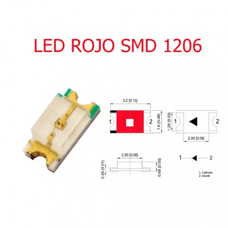 Led Rojo SMD 1206