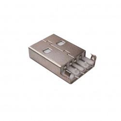 Conector USB Macho Largo Tipo A 180° para PCB
