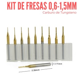 Kit de Brocas para Corte y Fresado CNC 0.6 - 1.5mm