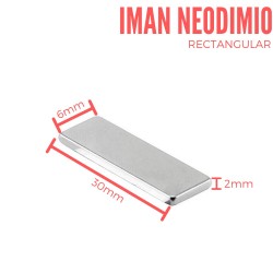 Imán Neodimio Rectangular 30x6x2mm