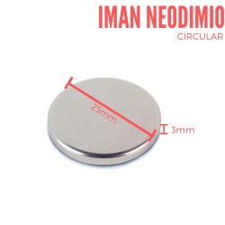 Imán Neodimio Circular 25x3mm