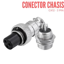 Conector Chasis 3 Pin GX12-3