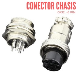 Conector Chasis 6 Pin GX12-6