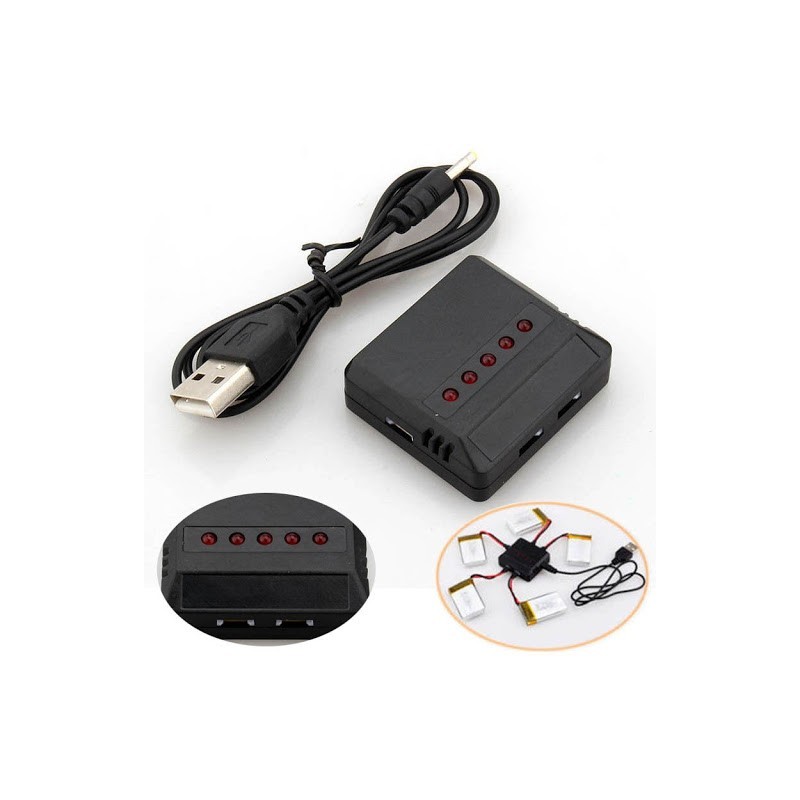 Cargador USB múltiple para Baterías de Dron 1S 3.7V - BIGTRONICA