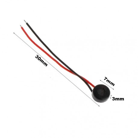 Micrófono Electret Ensamble 7x3mm con Cable