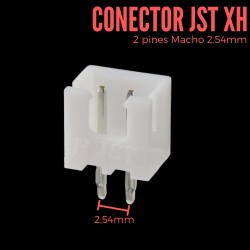 Conector JST XH 2 Pin Macho de 2.54mm
