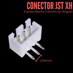 Conector JST XH 3 Pin Macho en Angulo de 2.54mm