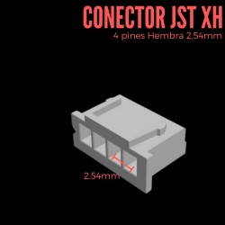 Conector JST XH 4 Pin hembra de 2.54mm