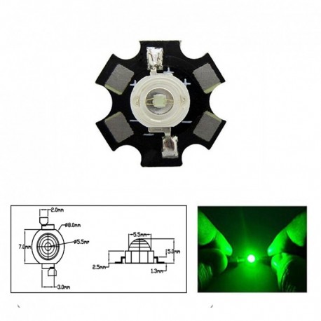 Led 1W Verde con Disipador