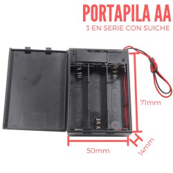 Porta pilas doble 3 V para baterías AA - Geek Factory