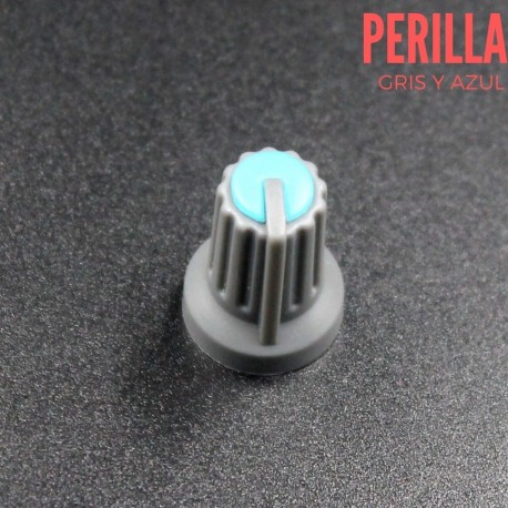 Perilla Gris Estriada para Potenciómetro 16mm