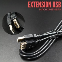 Cable Usb Macho A Usb Hembra 1.5Mts