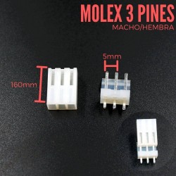Conector MOLEX 3 Pines (Pareja)