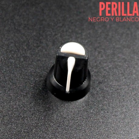 Perilla Negra Estriada para Potenciómetro 16mm