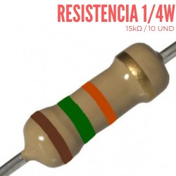 Resistencia 15K Ohm 1/4 W (10 Pcs)