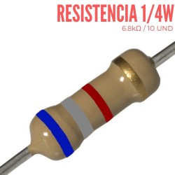 Resistencia 6.8K Ohm 1/4 W (10 Pcs)