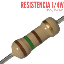 Resistencia 150 Ohm 1/4 W (10 Pcs)